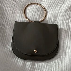 Gray Vegan Leather Evening Bag